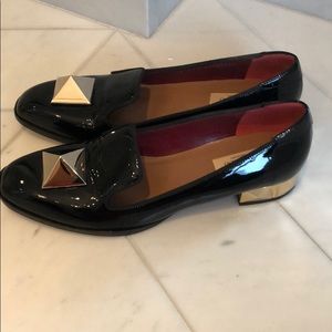 Valentino black jumbo rock stud loafers 39.5